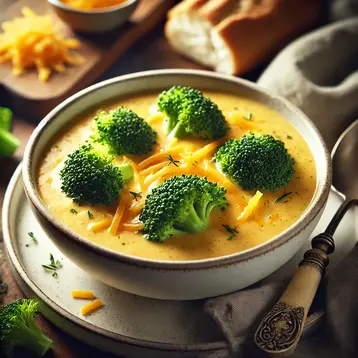 this is an image of " Broccoli Cheddar Soup ".
