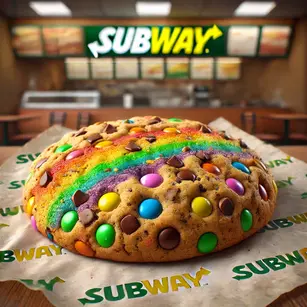 This is an image for " Chocolate Chip Rainbow Cookie " at Subway UK.