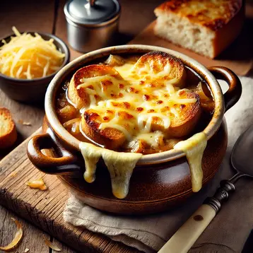 This is an image of " French Onion Soup " in Subway UK.