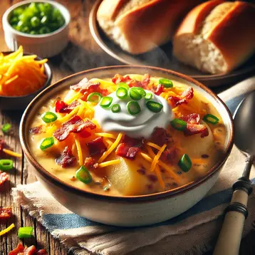 this is an image of " Loaded Baked Potato Soup " in the Subway UK.