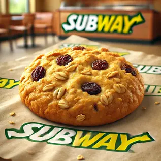 This is an image of : Oatmeal Raisin Cookie " at subway UK.