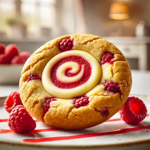 This is an image of " Raspberry Cheesecake Cookie " in the uk.