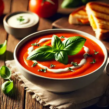 This is an image of " Tomato Basil Soup " in the UK.