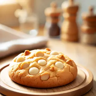  This ia an image of " White Chip Macadamia Nut Cookie " in the UK.