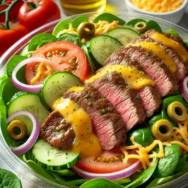 Steak and cheese salad in the uk